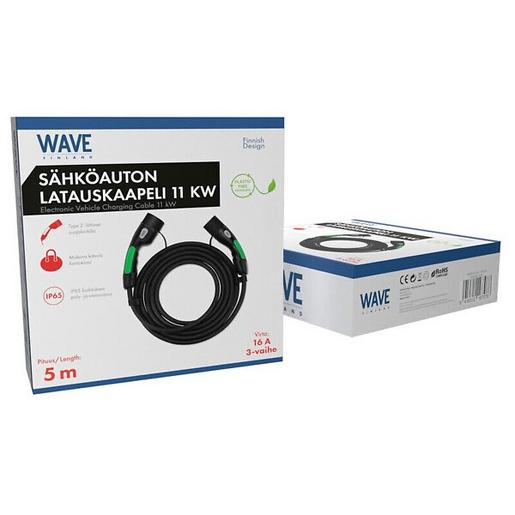 Wave Latauskaapeli 11kW, Type 2, 5 m